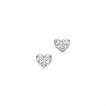 Dazzling - 14 kt. øreringe hjerte med 0,11 H-W/SI diamanter